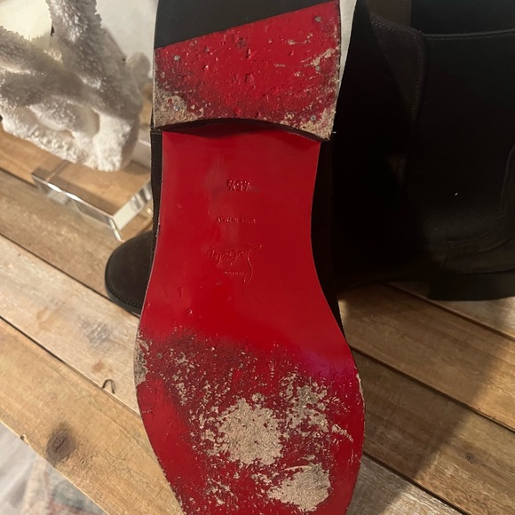 Men’s size 45 1/2 men’s Christian Louboutin Suede Brown Chelsea boots - Picture 3 of 10